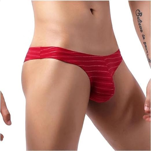 Generic Men's G-String Underwear, 6-Pack, Low-Rise T-Back Thongs, Red, XL