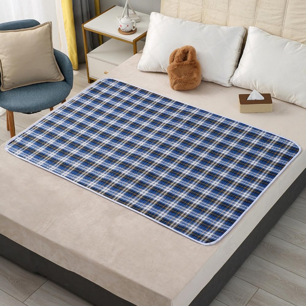 Morbuy Washable Waterproof Incontinence Bed Pad, Non-Slip, Blue, 200 x 230 cm