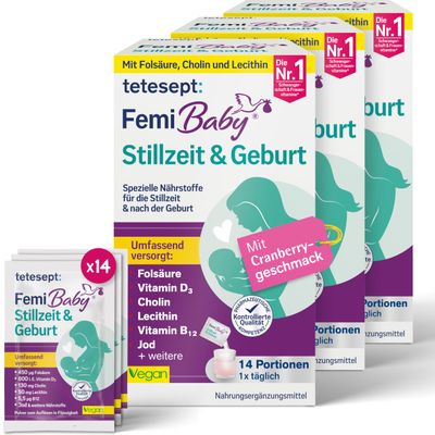 tetesept Femi Baby Breastfeeding & Postpartum, Sachets, 3 x 14