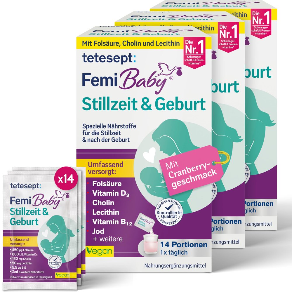 tetesept Femi Baby Breastfeeding & Postpartum, Sachets, 3 x 14