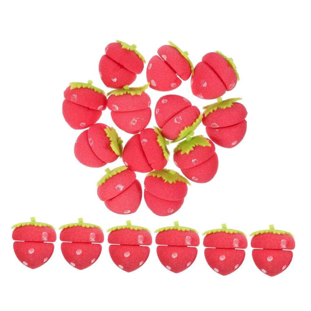 NIYANGLE 18 Strawberry Soft Sponge Hair Curlers for Overnight Heatless Styling