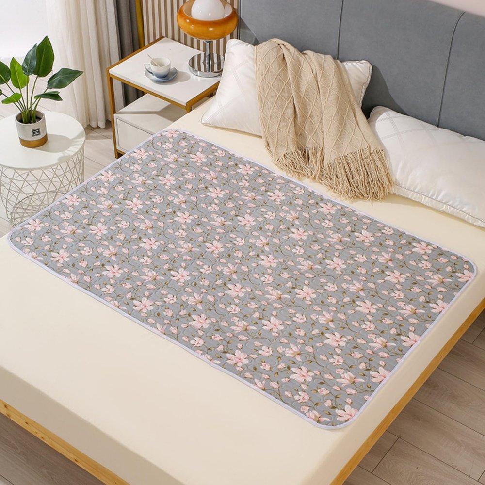 Morbuy Washable Waterproof Incontinence Bed Pad, Non-Slip, 180 x 200 cm, Floral