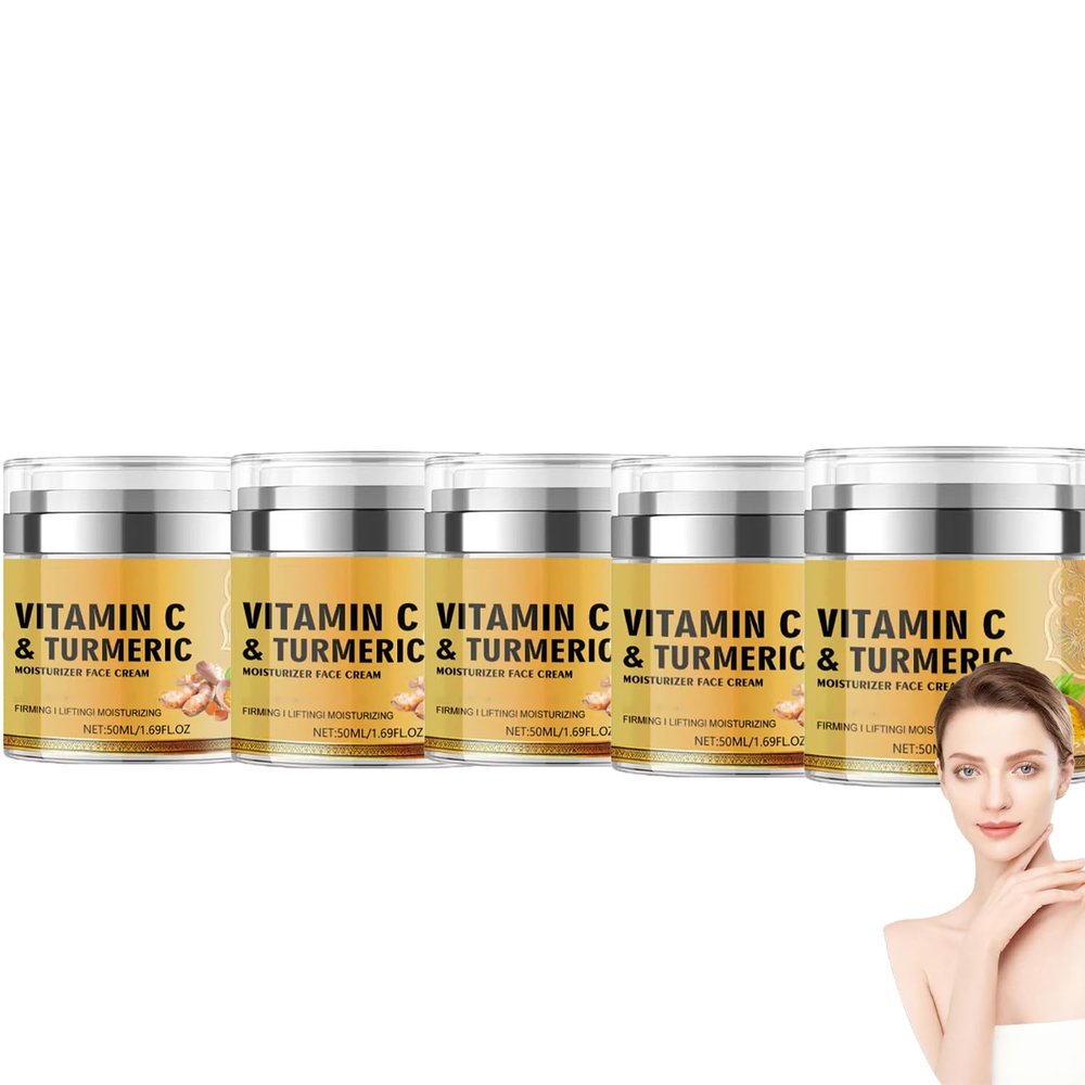 Vitamin C Facial Moisturizer, Turmeric Body Scrub and Skin-Brightening Cream (5 pcs)