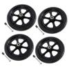 4-Piece Wheelchair Front Wheel Set with Axles, PVC, Black view 1