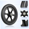 4-Piece Wheelchair Front Wheel Set with Axles, PVC, Black view 3
