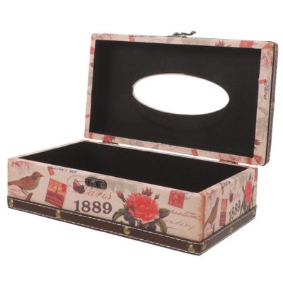 Mobestech Wooden Tissue Box, Retro Style, Smooth Surface