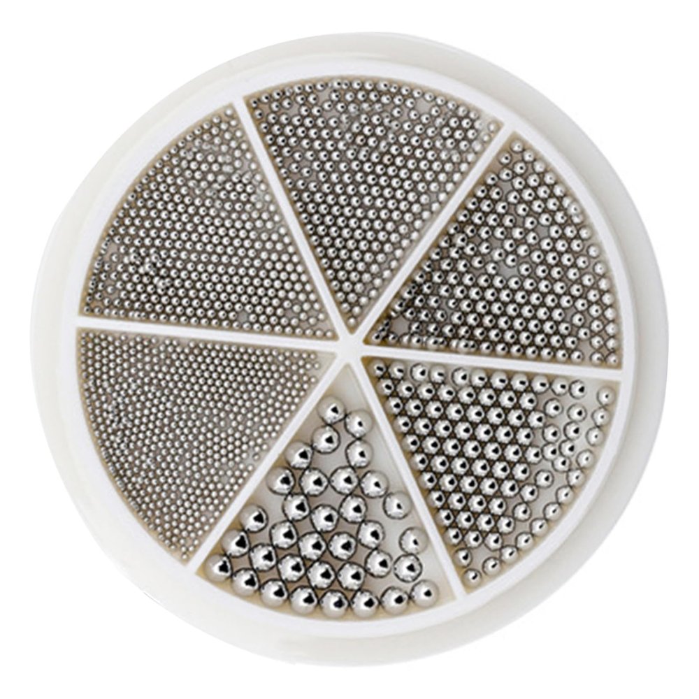 6-Grid Gold and Silver Nail Art Charms