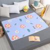 Morbuy Washable Waterproof Incontinence Bed Pad, Non-Slip, Breathable, Soft, Blue Flowers, 115 x 200 cm view 1
