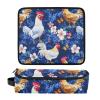 Hair Tools Travel Bag with Heat-Resistant Mat, Royal Blue Yuanbao Chicken view 3