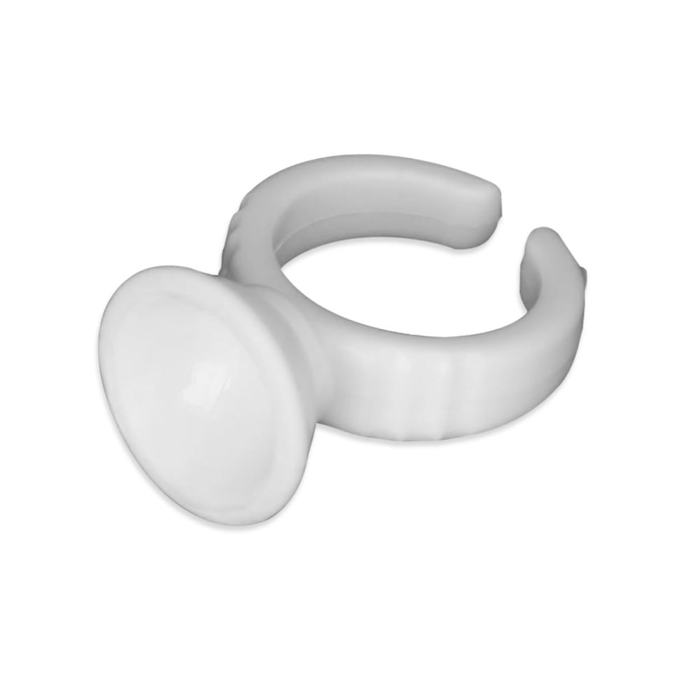 Disposable Plastic Glue Ring Holders for Eyelash Extensions, White