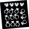 Disposable Plastic Glue Ring Holders for Eyelash Extensions, White view 2