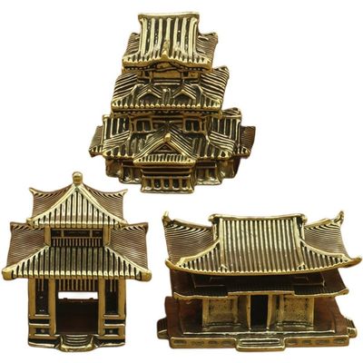 Fituenly 3-Piece Vintage Brass Ornament