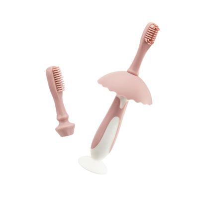 DECORNIJIA Kids Silicone Toothbrush Set - Pink Penguin
