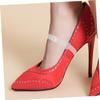 FOMIYES 15 Pairs Women's High-Heel Heel Straps, Removable Adjustable Shoe Straps for High Heels, Transparent Elastic Replacement Straps for Pumps view 3