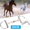 D-Ring Snaffle Horse Bit with Polished Steel and Ergonomic Copper Ring view 4