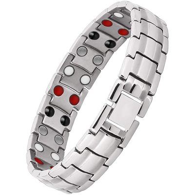TDEXI Men's Magnetic Bracelet, Double-Row Titanium, Ultra-Strength Magnets with Sizing Tool and Gift Box