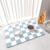 BLESWIN Cat Food Mat, 51 x 30.5 cm, Blue & White view 1
