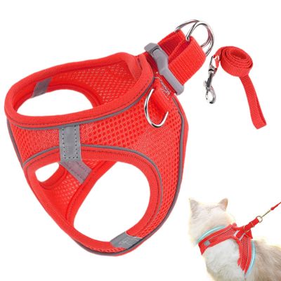 Travel Cat Harness, Soft Mesh with Reflective Strip