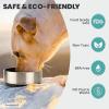 3-in-1 Portable Dog Travel Water Bottle with Removable Food and Water Bowls, Insulated Stainless Steel, Black view 4
