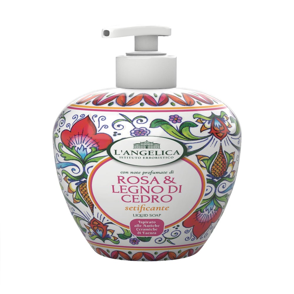 L'Angelica Pink and Wood Ceramic Liquid Hand Soap, 500 ml