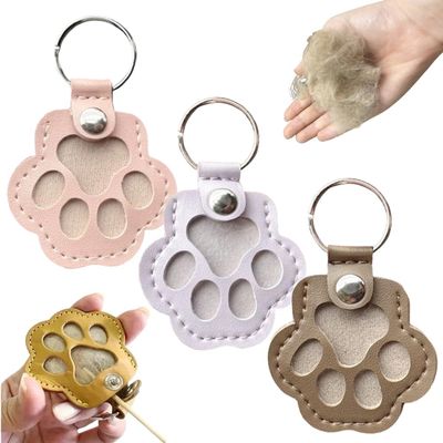Cute Leather Paw-Shaped Pet Memorial Keychain