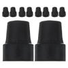 10 Non-Slip Rubber Tips for Walking Canes and Crutches, Black view 1