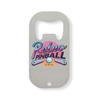 Vaporwave Aesthetic Retro-Style Pinball Machine Graphic Stainless Steel Bottle Opener, Silver view 1
