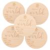 BESPORTBLE 5-Piece Round Wooden Birth Announcement Signs view 1