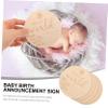 BESPORTBLE 5-Piece Round Wooden Birth Announcement Signs view 4