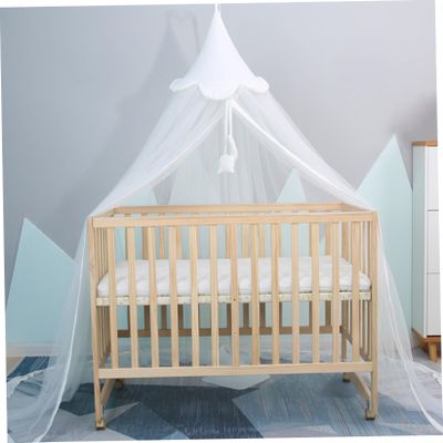 CNAFGBGG Crib Canopy with Dome, Hanging Crib Net, White