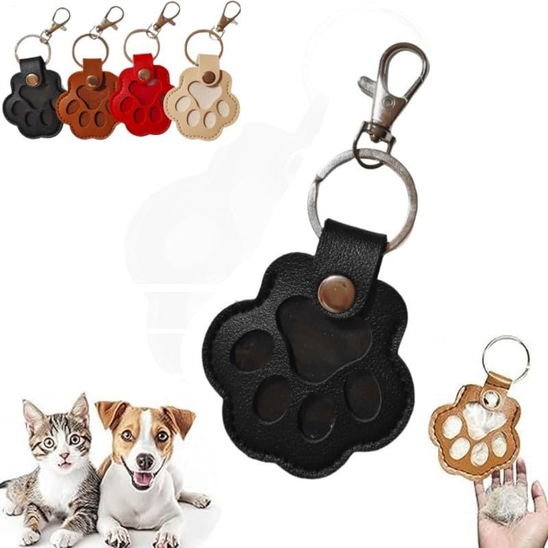 Leather Keychain for Pet Hair