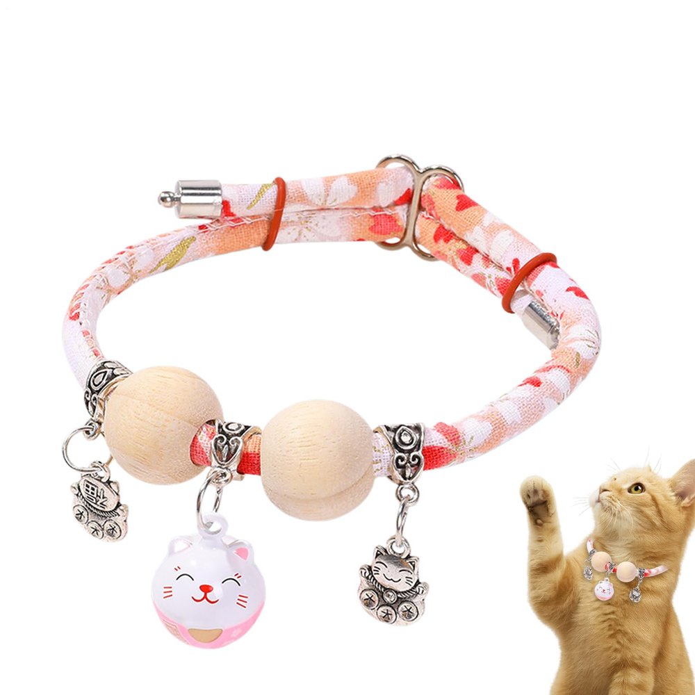 Cat Collar with Bell and Cedar Beads