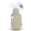 kontor28 Fleece Hot Water Bottle with 100% Organic Cotton Cover, Made in Germany & TÜV-Tested, 0.8 L, Green view 1