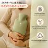 kontor28 Fleece Hot Water Bottle with 100% Organic Cotton Cover, Made in Germany & TÜV-Tested, 0.8 L, Green view 3