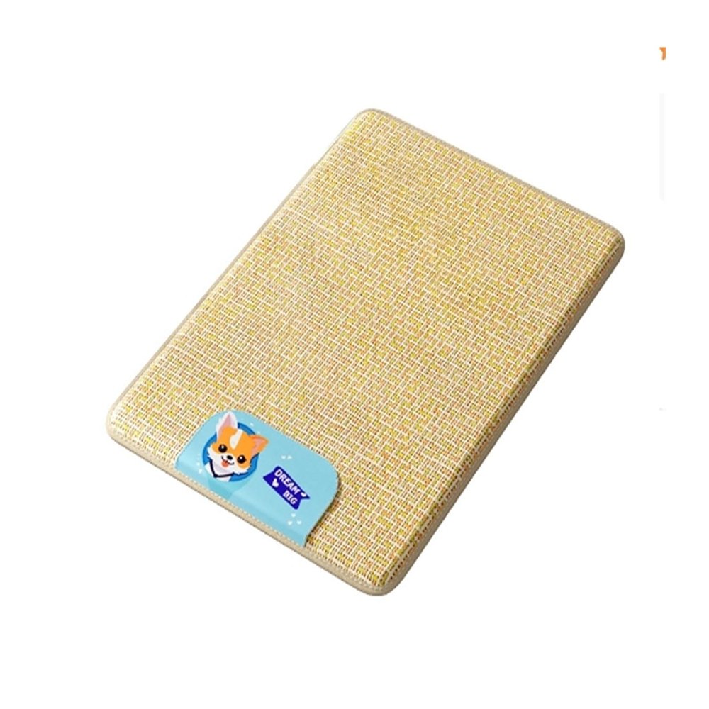 Summer Cooling Mat for Cats and Dogs, Non-Slip Breathable Rattan Pet Mat with Ice Silk Cooling Cushion for Even Heat Dissipation (Dog, XXL)