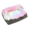 CIYODO Plush Cat Bed Mat, Cozy Cushion and Foldable Pet Bed for Small Cats and Dogs, Colorful Tie-Dye Pattern with Washable Bag view 1