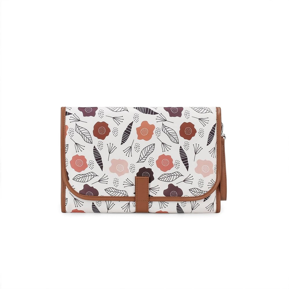 Portable Baby Changing Mat, Flower Design, Lightweight, Foldable and Waterproof