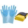 Pet Grooming Gloves - Silicone Hair Removal for Dogs and Cats view 1
