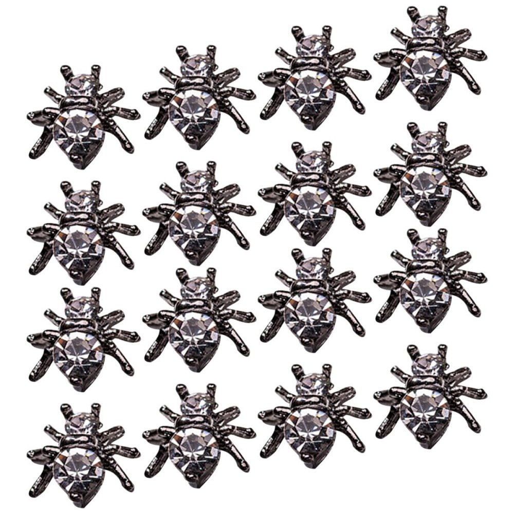 VALICLUD 20-Piece Spider Nail Charms, Durable Alloy, Reusable Gothic Nail Decorations for DIY Halloween Nail Art and Acrylic Nails