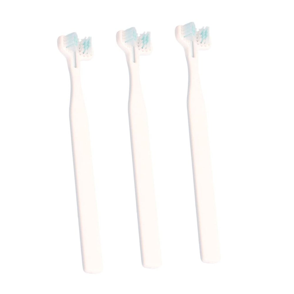 Double-Headed Pet Toothbrush for Cats, Soft Bristles, 3-Pack