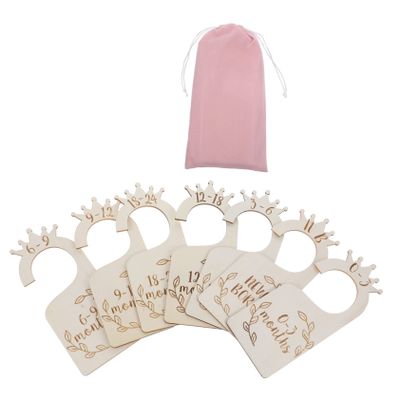 FRCOLOR Baby Closet Dividers, Baby Clothes Organizer with Hooks, Month-Age Sorters