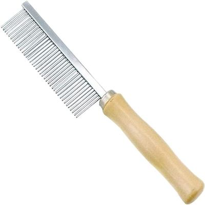 Silver-Colored Dog and Cat Comb for Long-Haired Pets