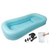 SAYEYBU Medical Inflatable Bathtub, PVC Bed Bath Shower Set with Water Bag, Portable Bathtub for Elderly, Disabled or Injured Patients, Blue, B view 1