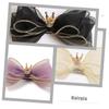 FRCOLOR 3-Piece Girls' Hair Clips with Polka-Dot Tulle Star and Teardrop Design, Bow Hair Clips for Parties and Everyday Wear view 3