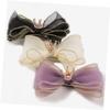 FRCOLOR 3-Piece Girls' Hair Clips with Polka-Dot Tulle Star and Teardrop Design, Bow Hair Clips for Parties and Everyday Wear view 4