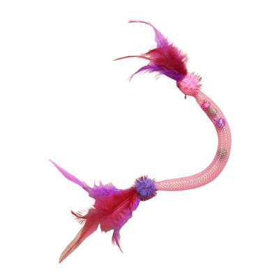 Borner Cat Feather Toy with Grass