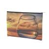 YFSGDLBN Reusable Printed Paper Cosmetic Bag, Sunset Wine Glass Design view 2