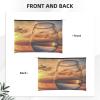 YFSGDLBN Reusable Printed Paper Cosmetic Bag, Sunset Wine Glass Design view 3