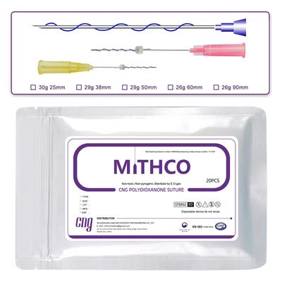 MITHCO PDO Protein Threads for Facial/Full-Body Tightening, 29G × 25 mm, 20 Count