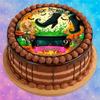 Round Cake Topper HW41, Witch Cauldron Potion, 20 cm, Sugar Paper, No Photo view 3
